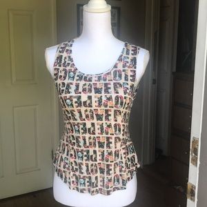 2 for $5 🍄 Peace Love floral tank top